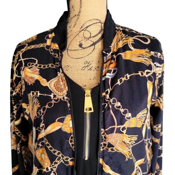 Denim & Flower by Ricky Singh Vintage Versace Inspired Men’s Bomber Jacket- XL - Picture 5 of 9